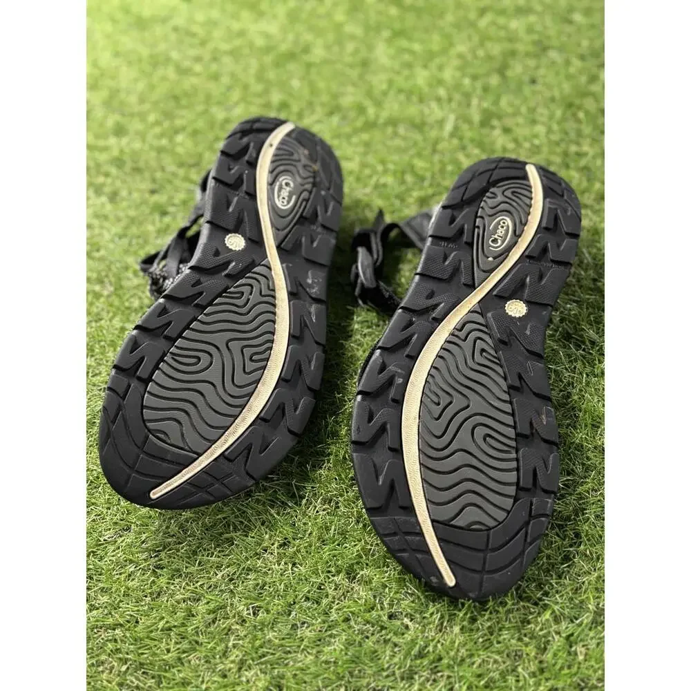 Chacos Womens 11 Black Strappy Outdoor‎ Sandals with Textured Footbed